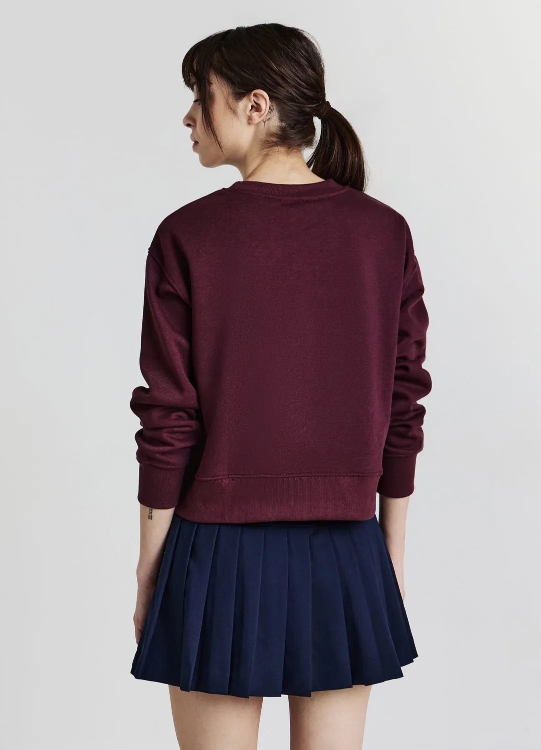 Calliope sweat femme col rond college cropped