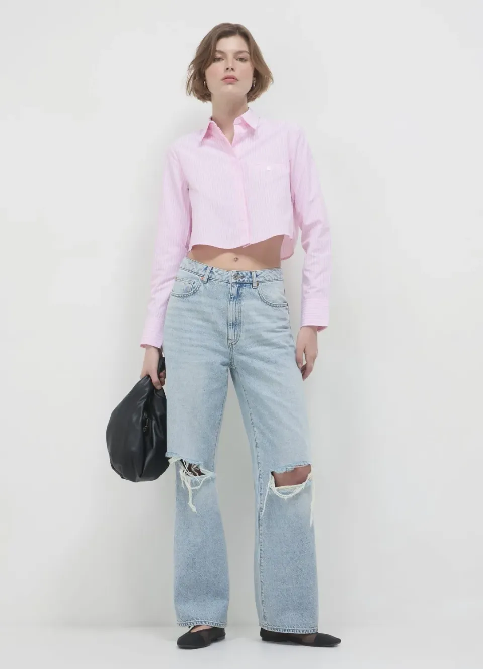 Calliope Wide Leg jean femme dechire taille haute