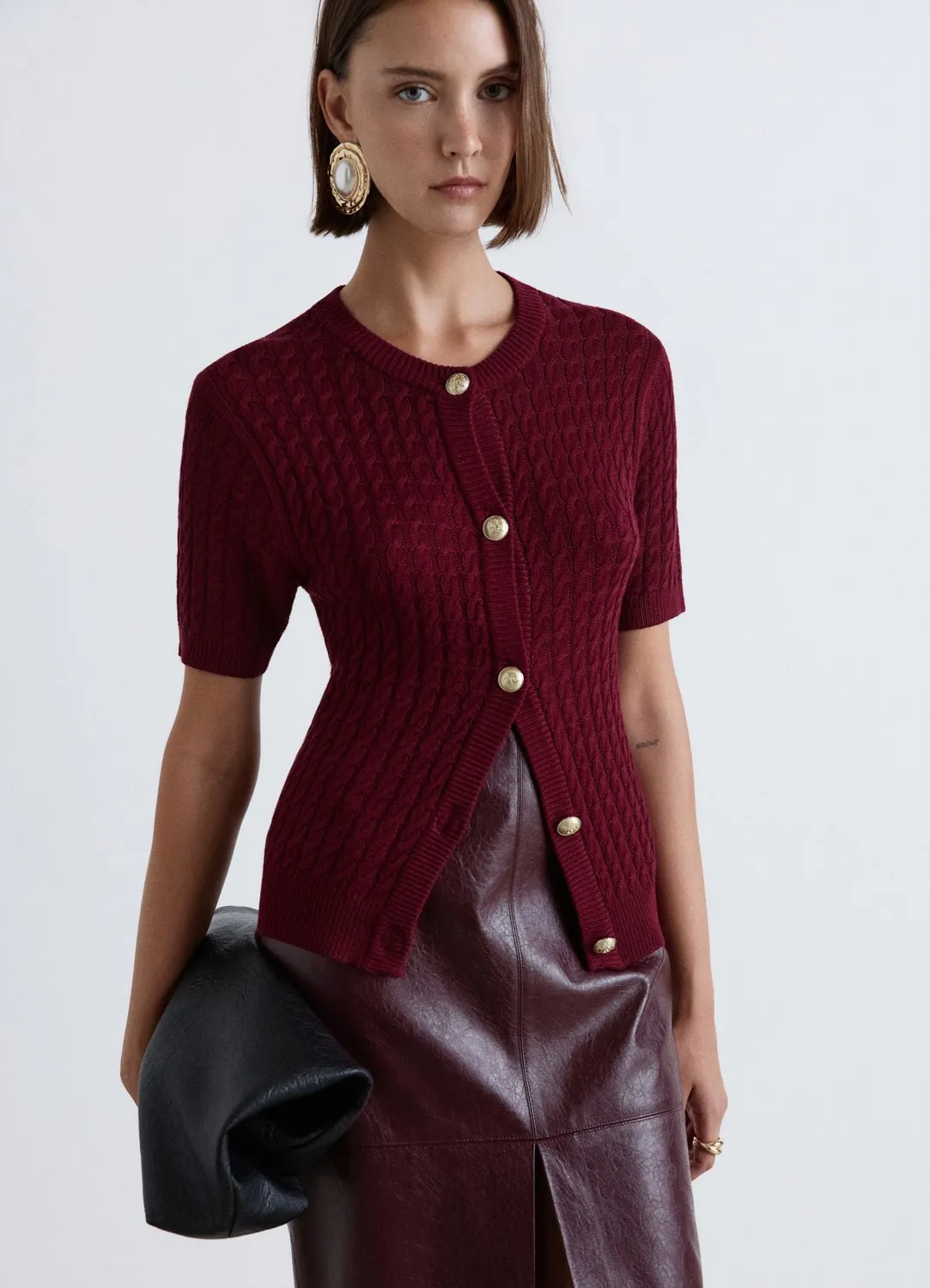 Calliope cardigan torsades boutons bijou femme