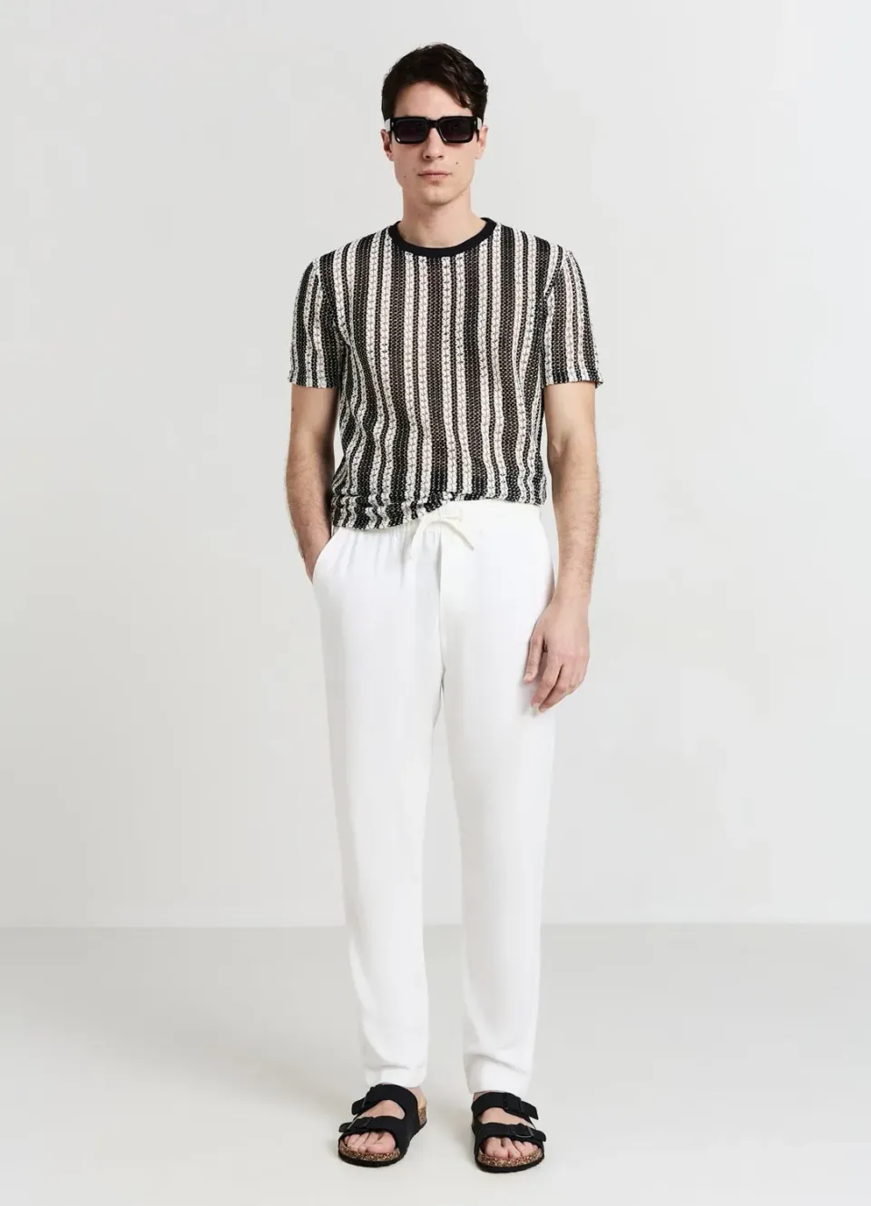 Calliope t-shirt crochet rayé homme