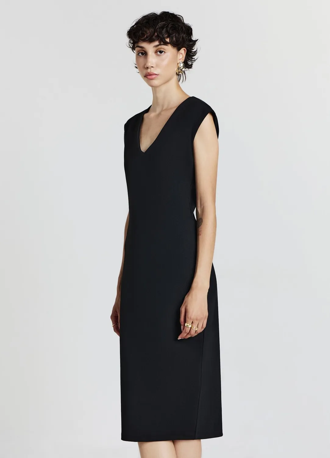 Calliope Atelier robe fourreau col V unie femme