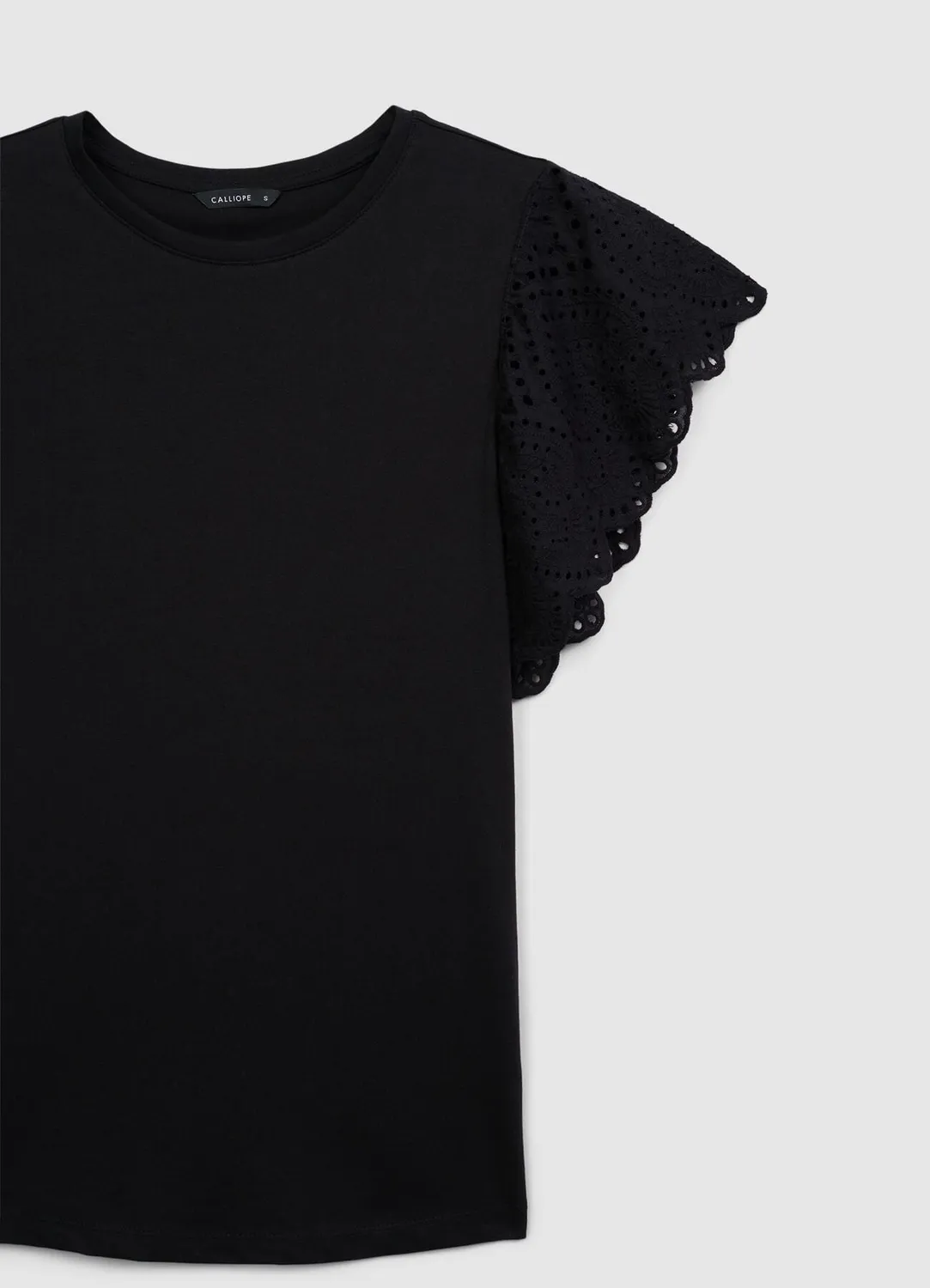 Calliope T-shirt volant sangallo t-shirt coton femme
