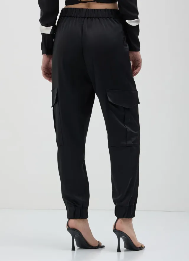 Calliope pantalon cargo satiné femme S regular