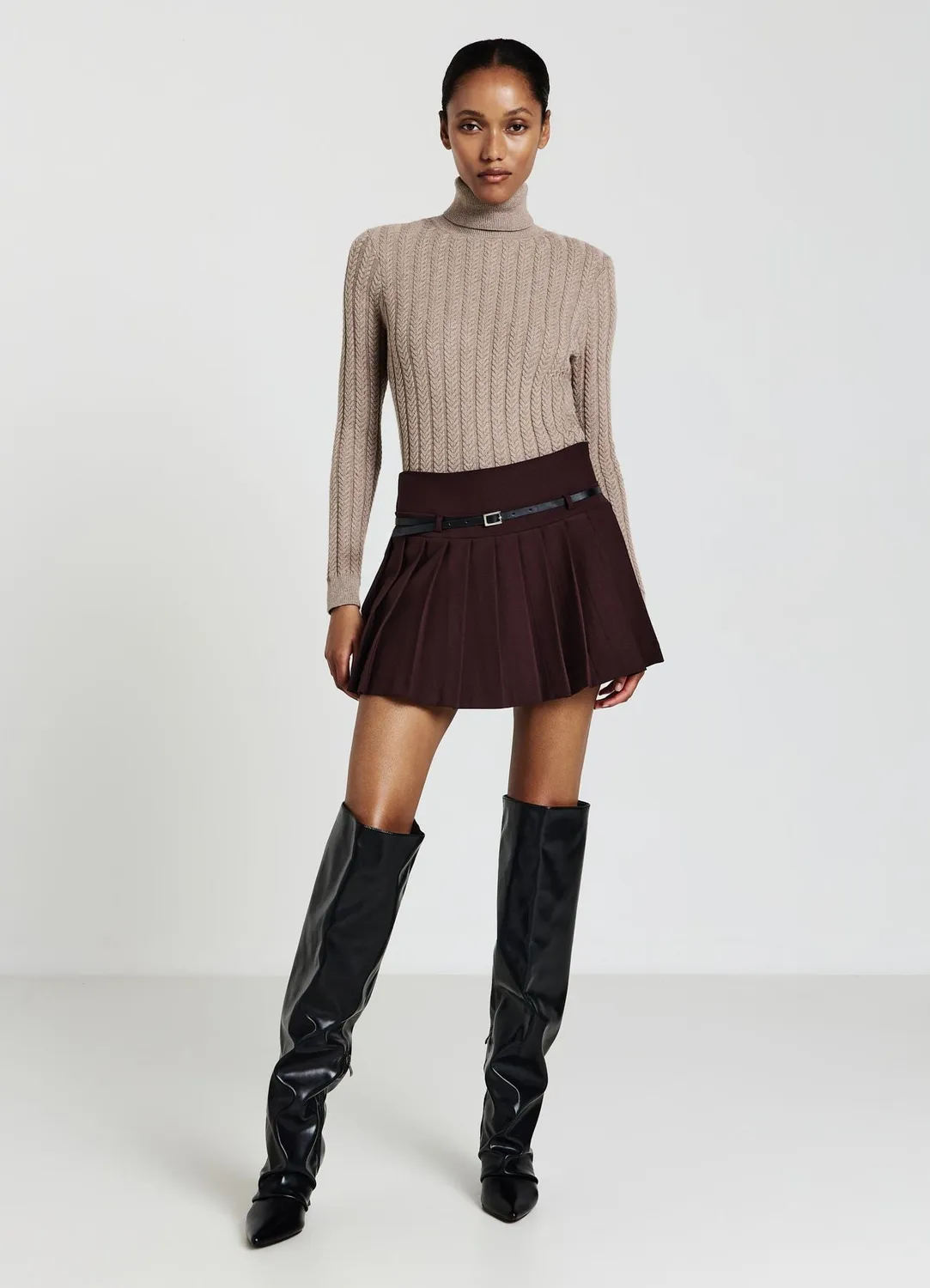 Calliope pantagonna plissée jupe-short femme à ceinture