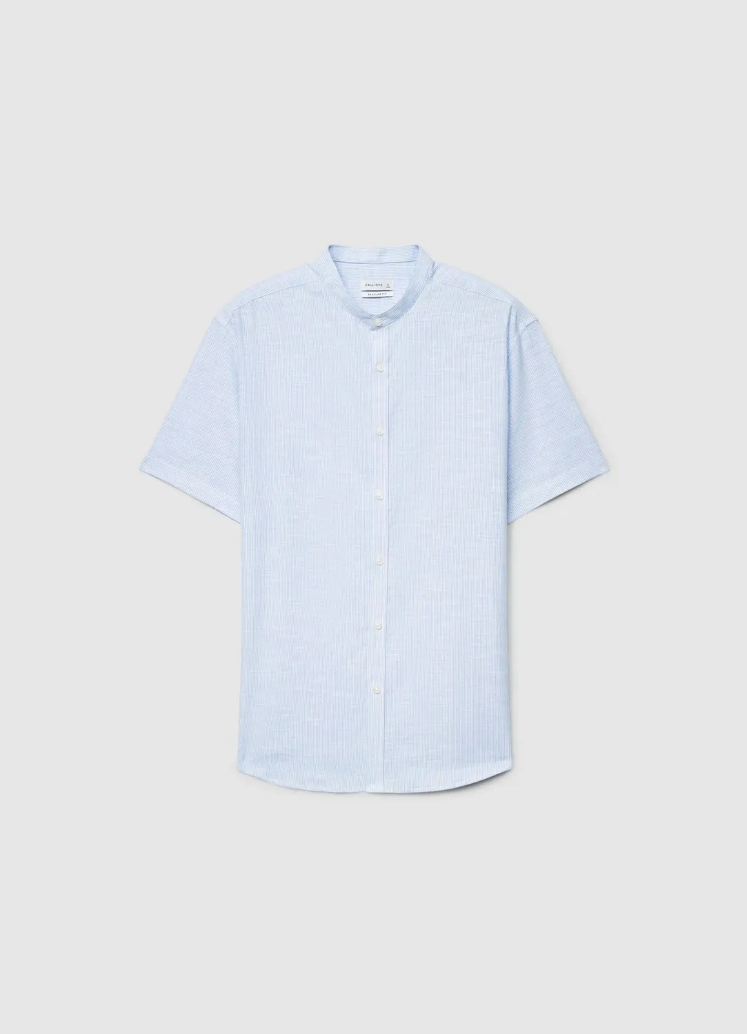 Calliope chemise rayée col coréen homme manches courtes