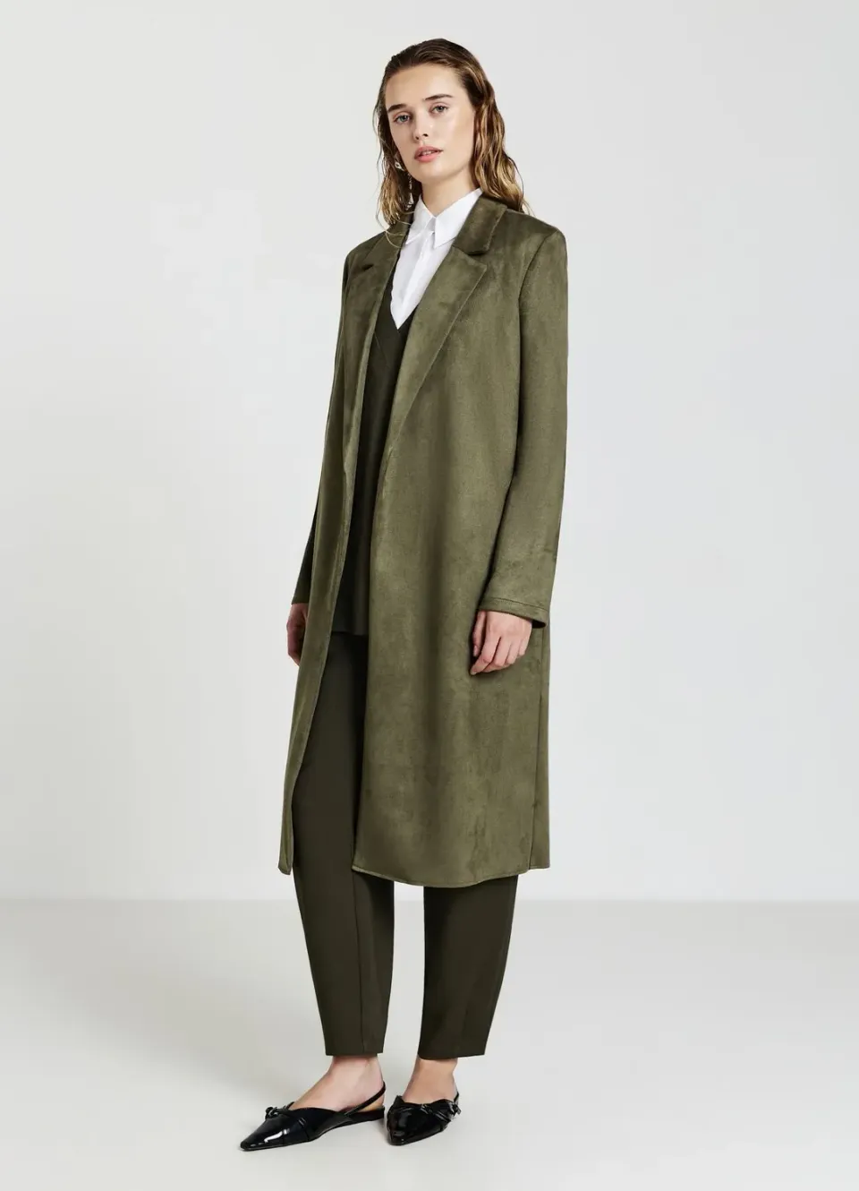 Calliope Manteau suédine femme col classique