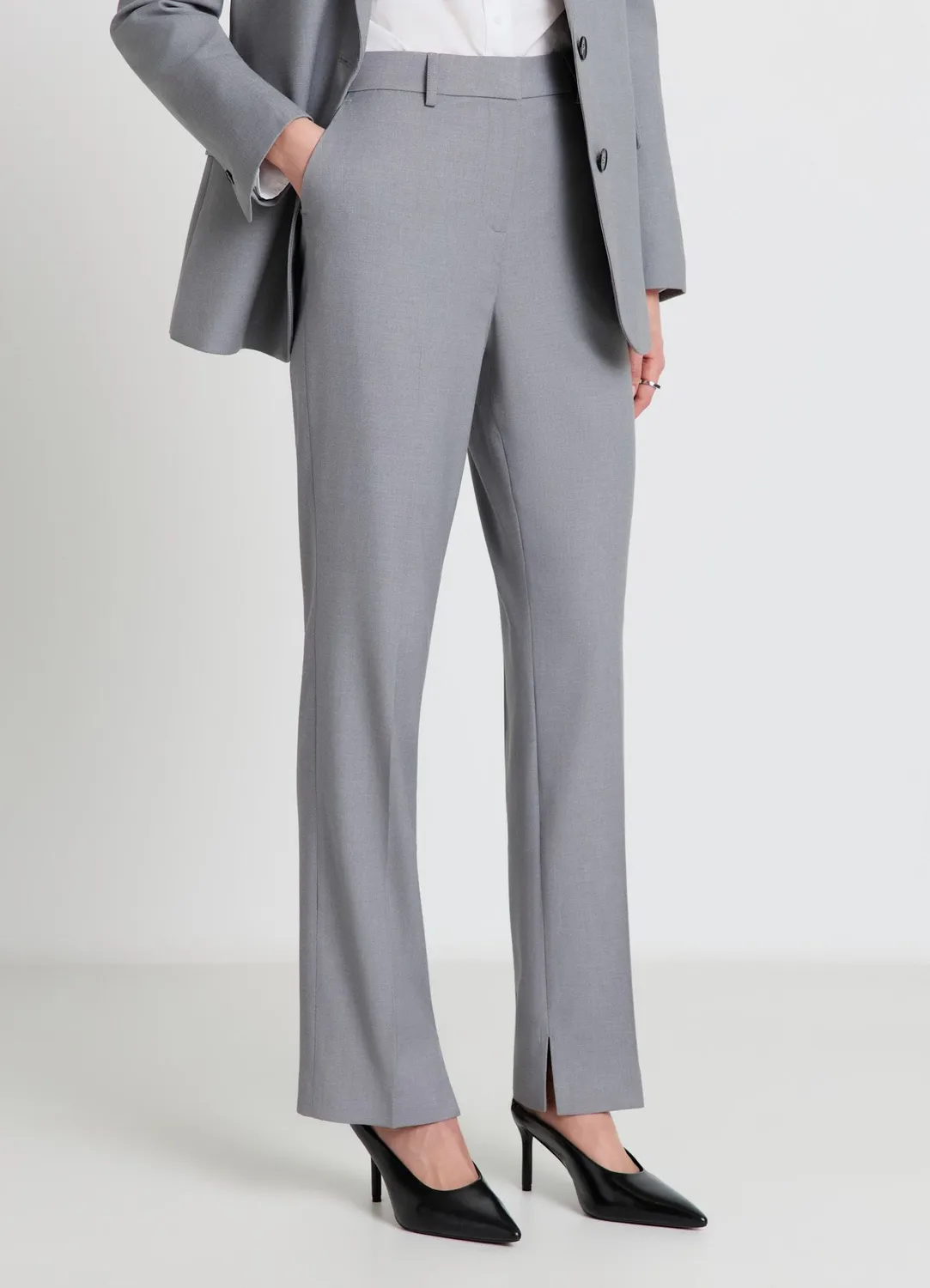 Calliope pantalon slim femme cheville fentes taille haute