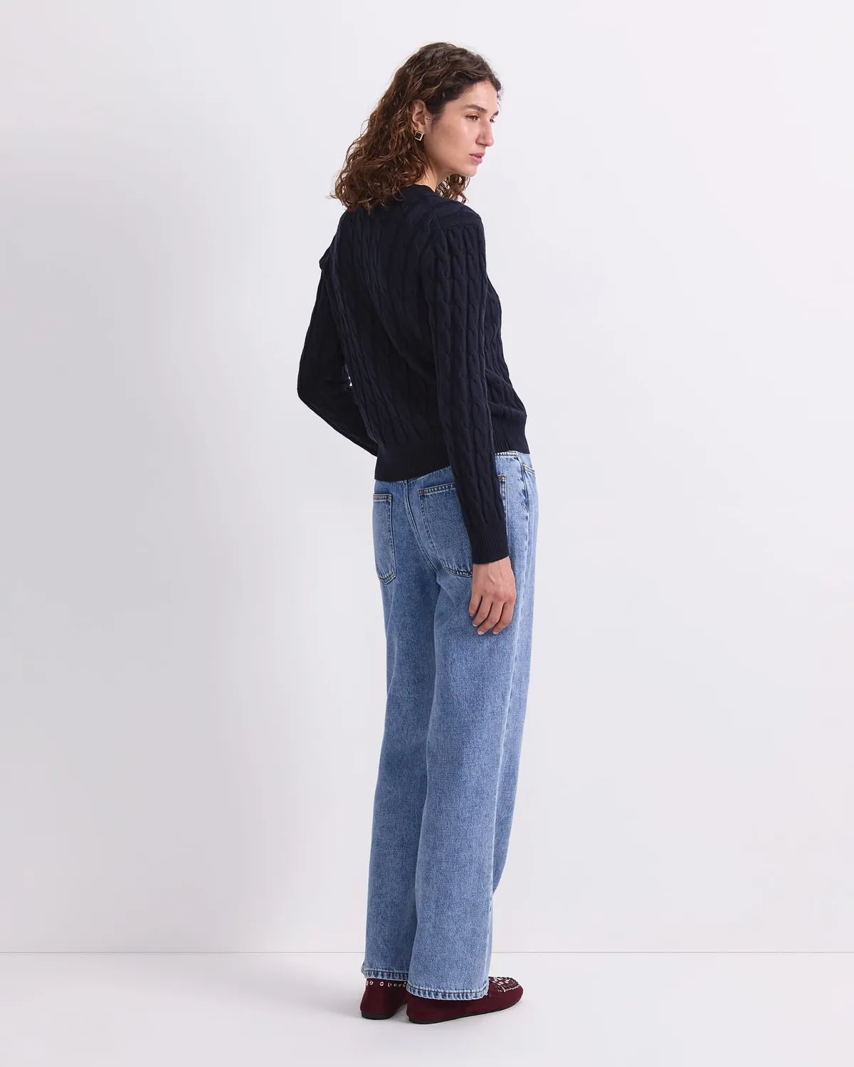 Sportscraft Merino pull torsades femme laine