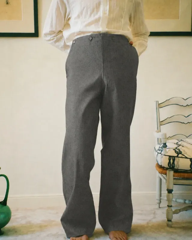 EREVAN À Pont pantalon herringbone souris