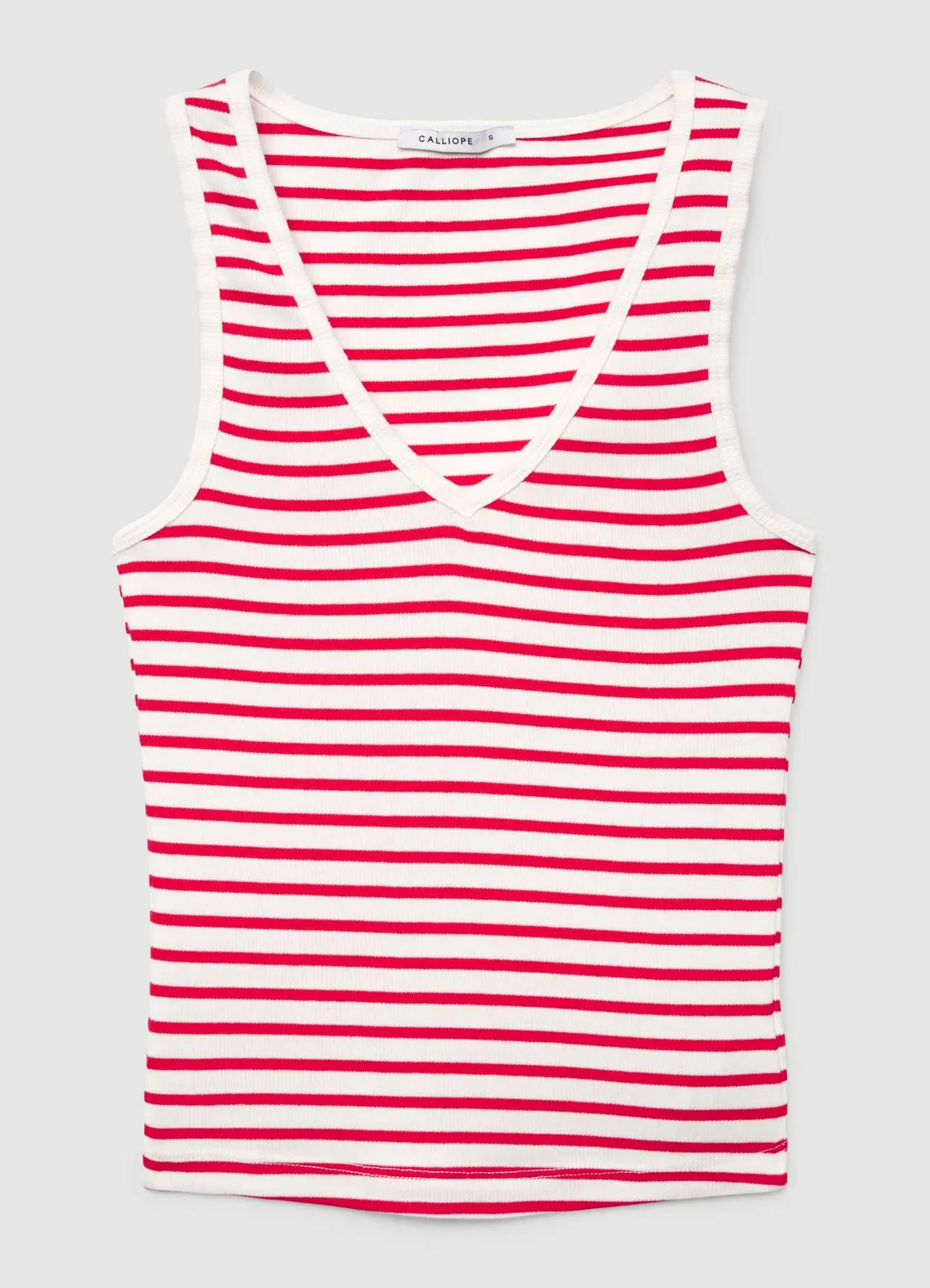 Calliope top raye femme col V bretelles larges