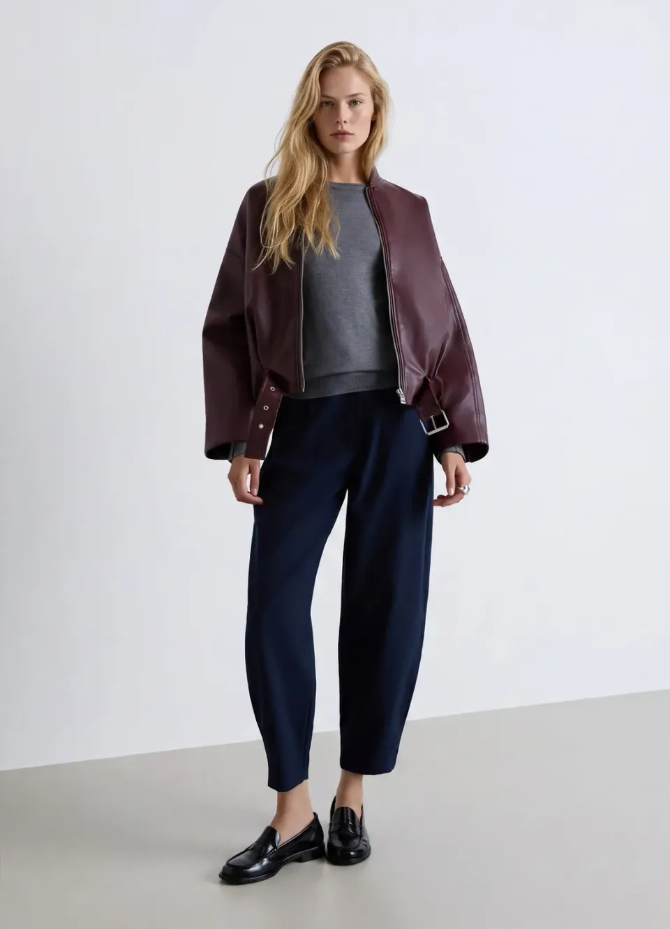 Calliope Balloon pantalon femme taille haute uni