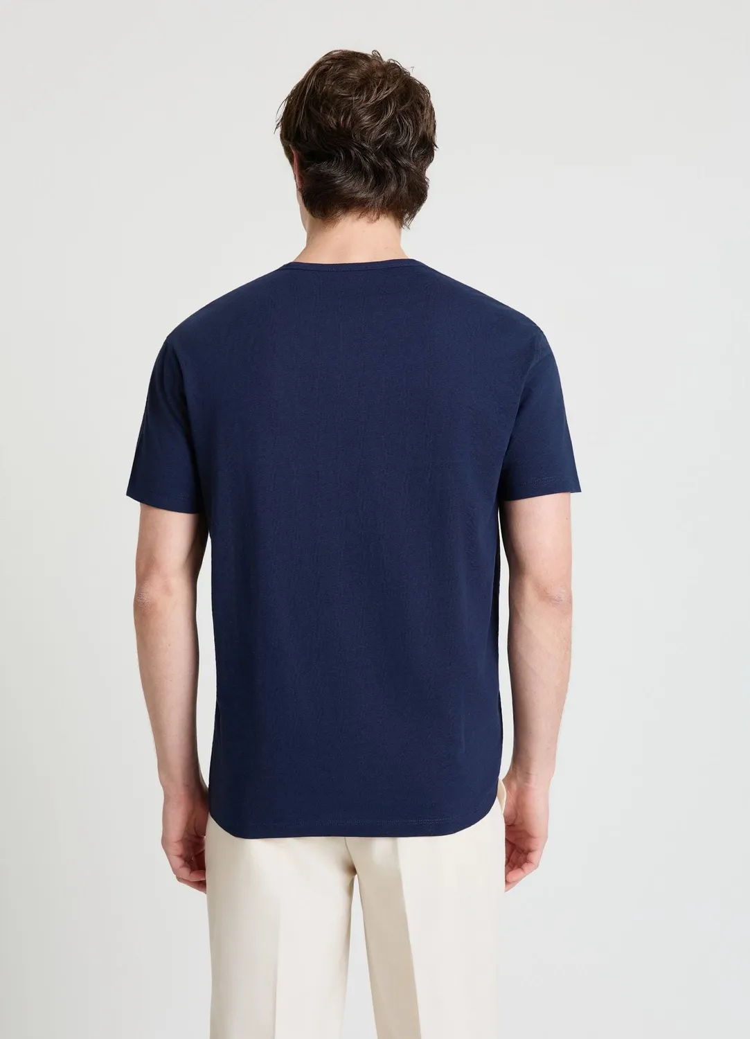 Calliope t-shirt homme col henley uni effet flammé
