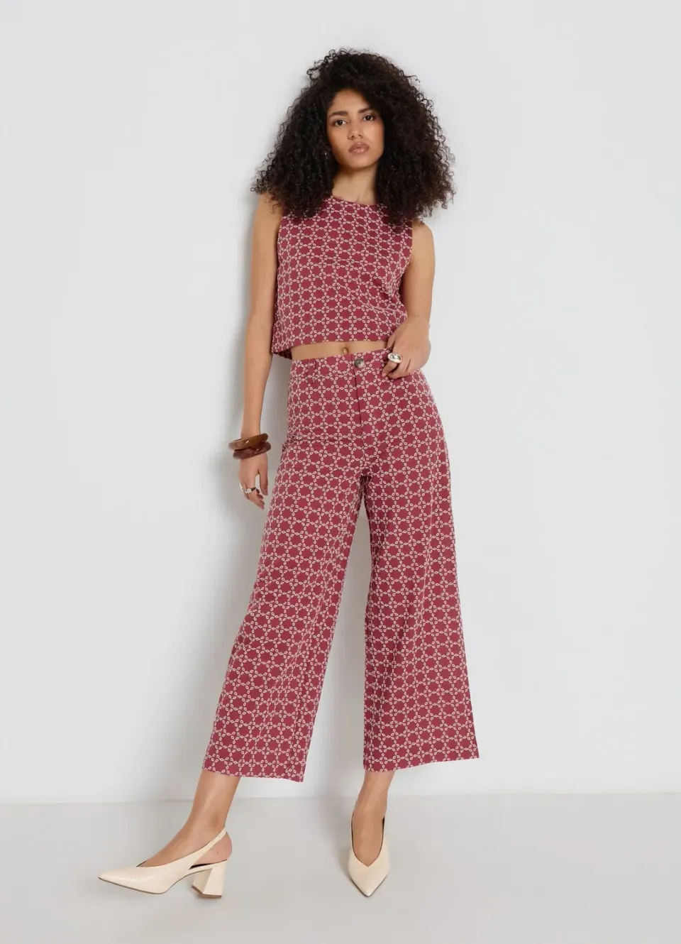 Calliope pantalon culotte brodé femme jambe large