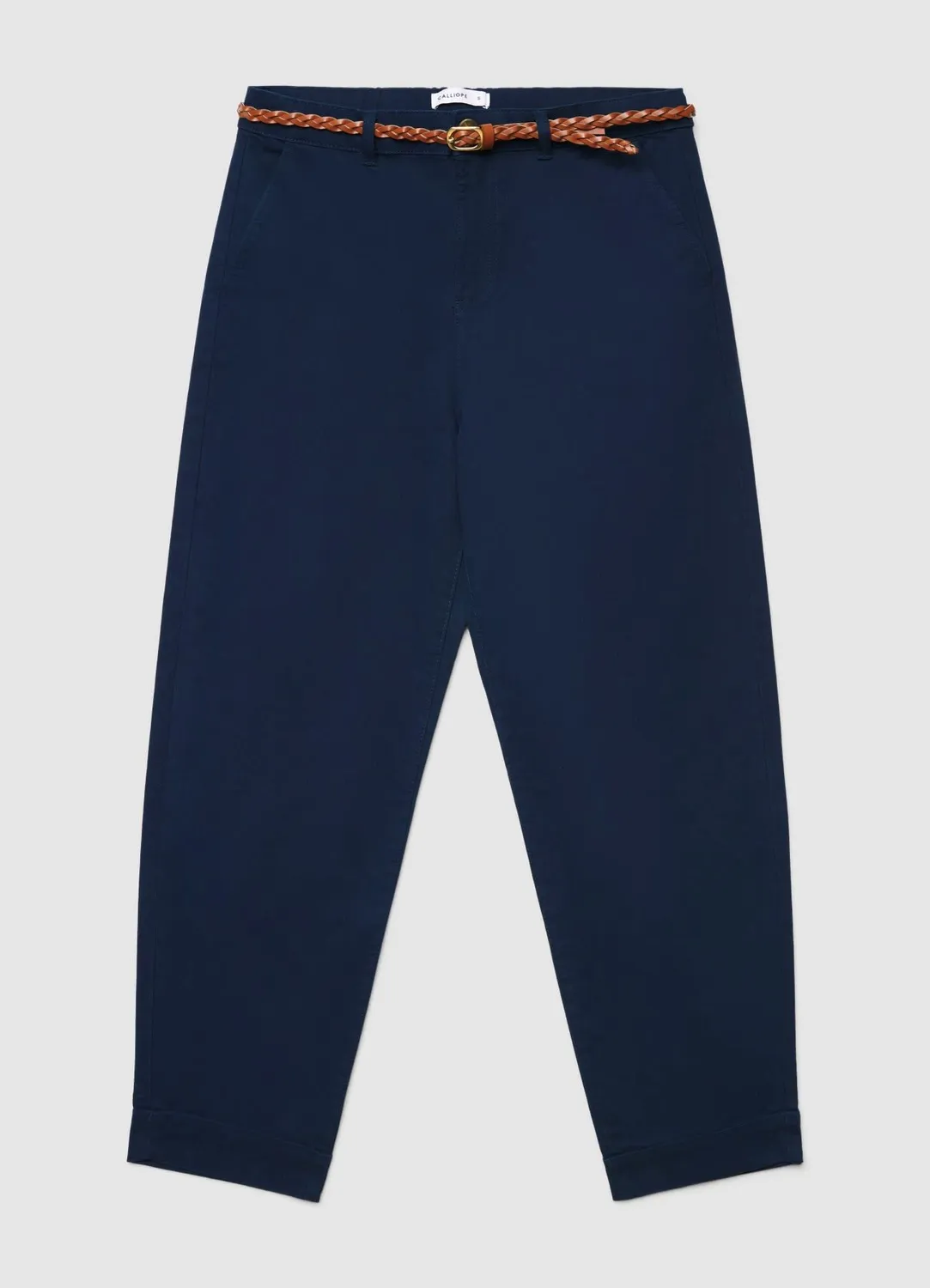 Calliope pantalon chino ceinture tressée femme