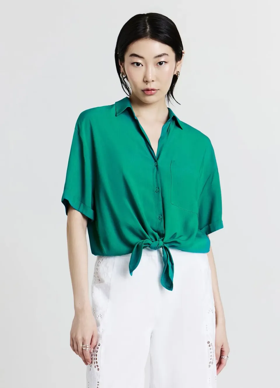 Calliope chemise à nœud femme manches courtes regular