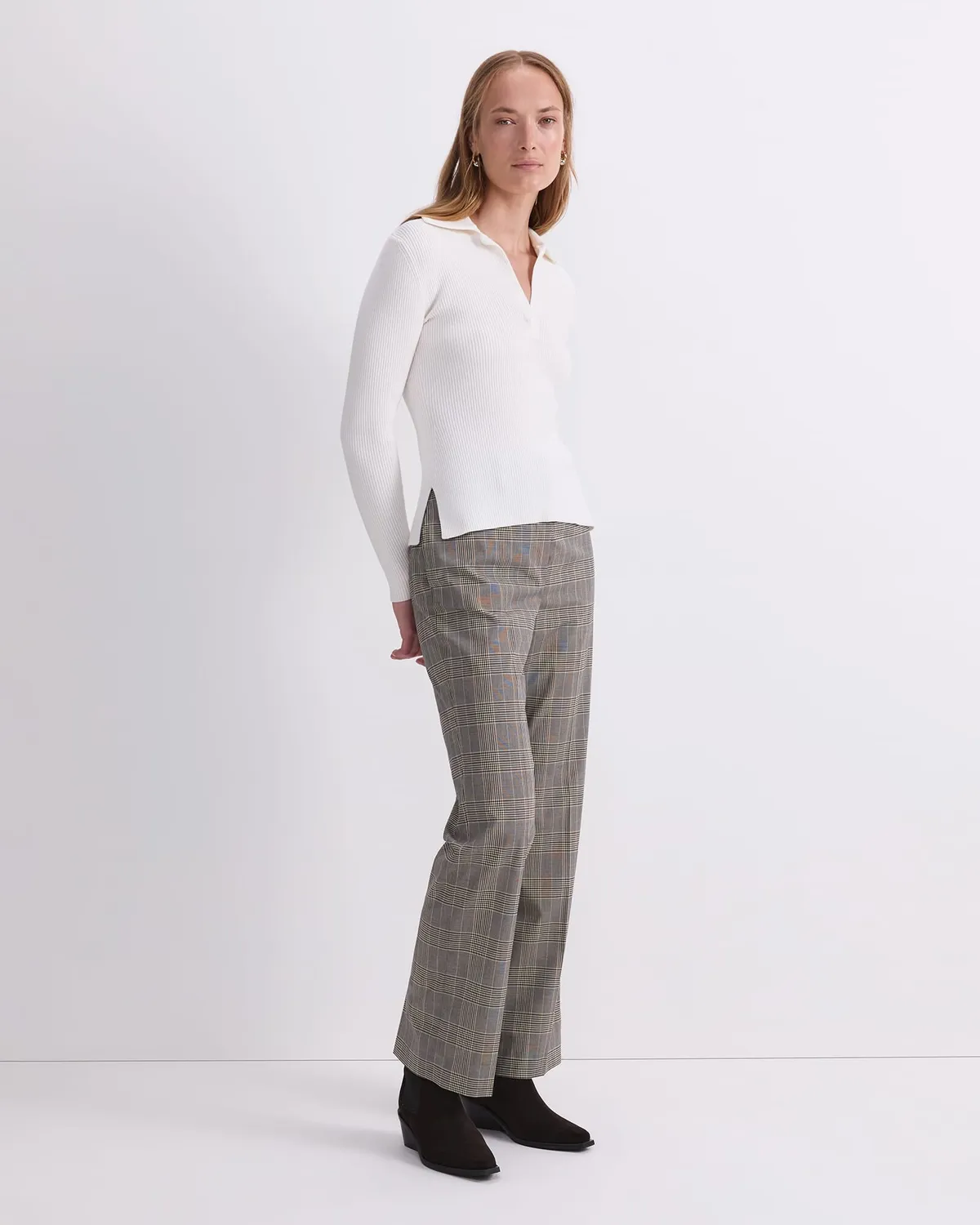 Sportscraft Crafted Collar Rib pull polo femme laine
