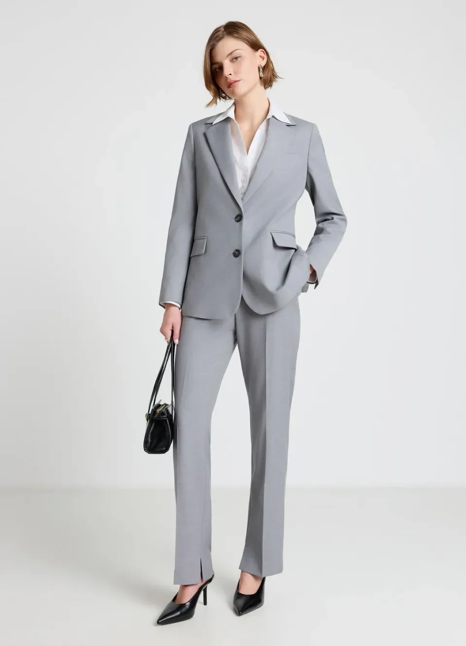 Calliope pantalon slim femme cheville fentes taille haute