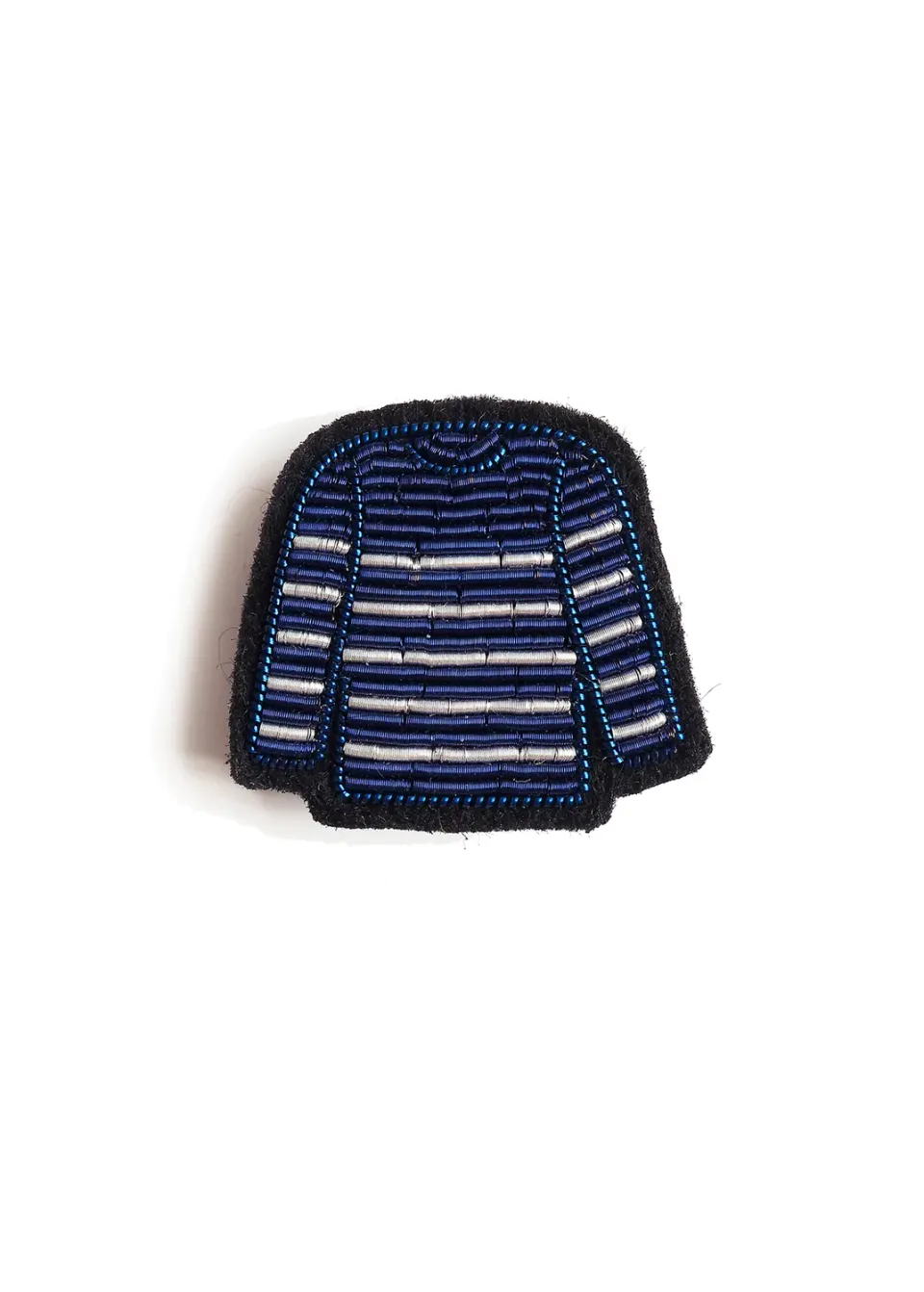 Saint James Marinière broche bleu/blanc brodée main