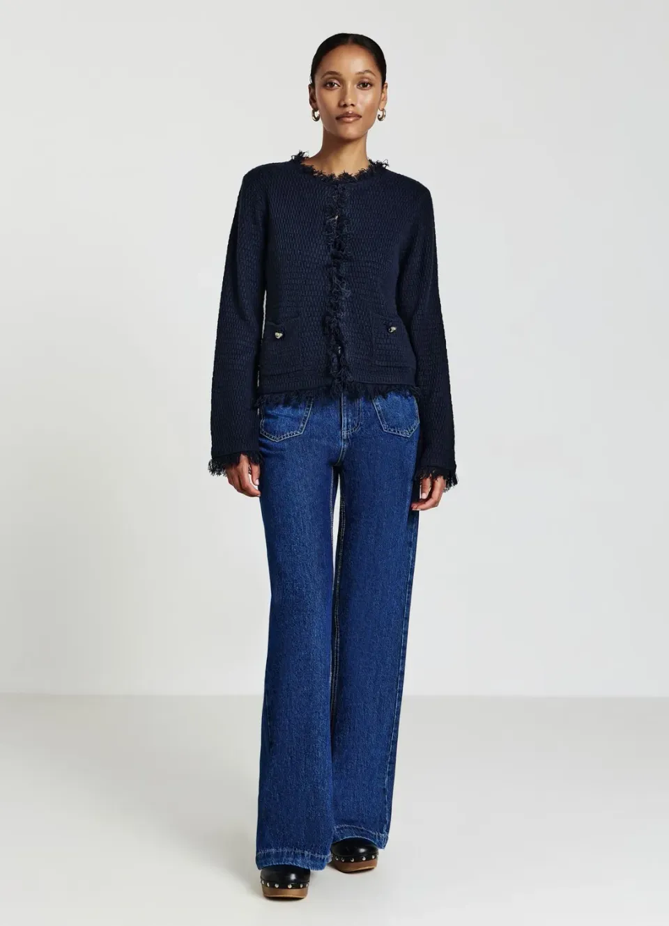 Calliope cardigan franges femme col rond