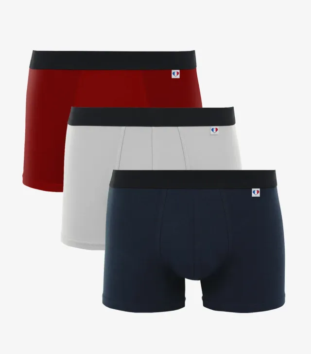 Cocorico Tricolore boxer homme x3 coton