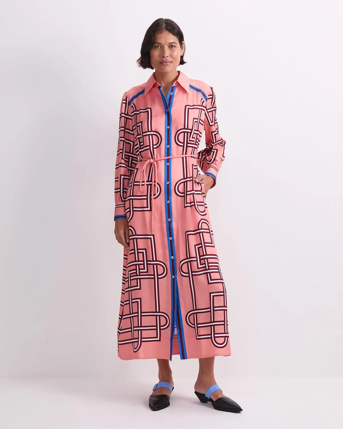 Sportscraft Rhodes robe-chemisier viscose midi