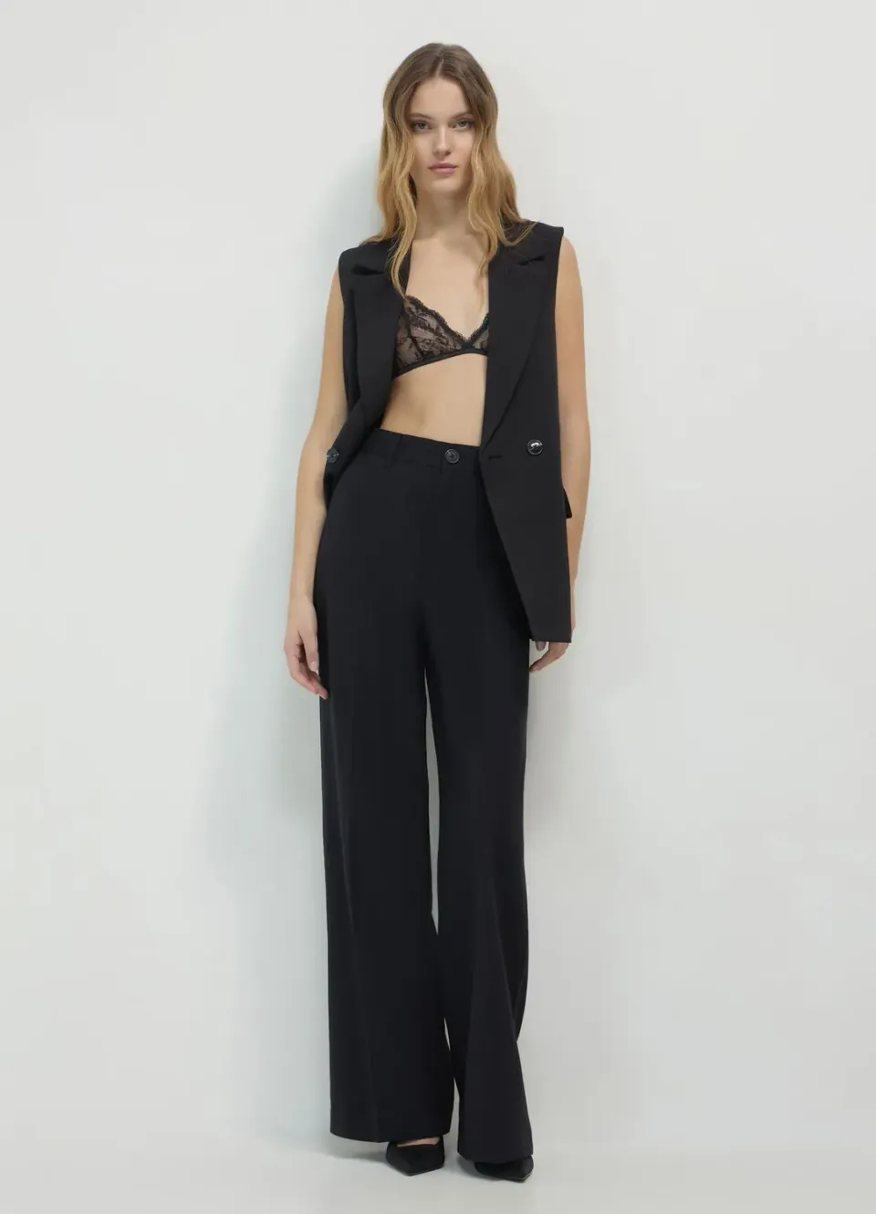 Calliope pantalon palazzo femme uni regular