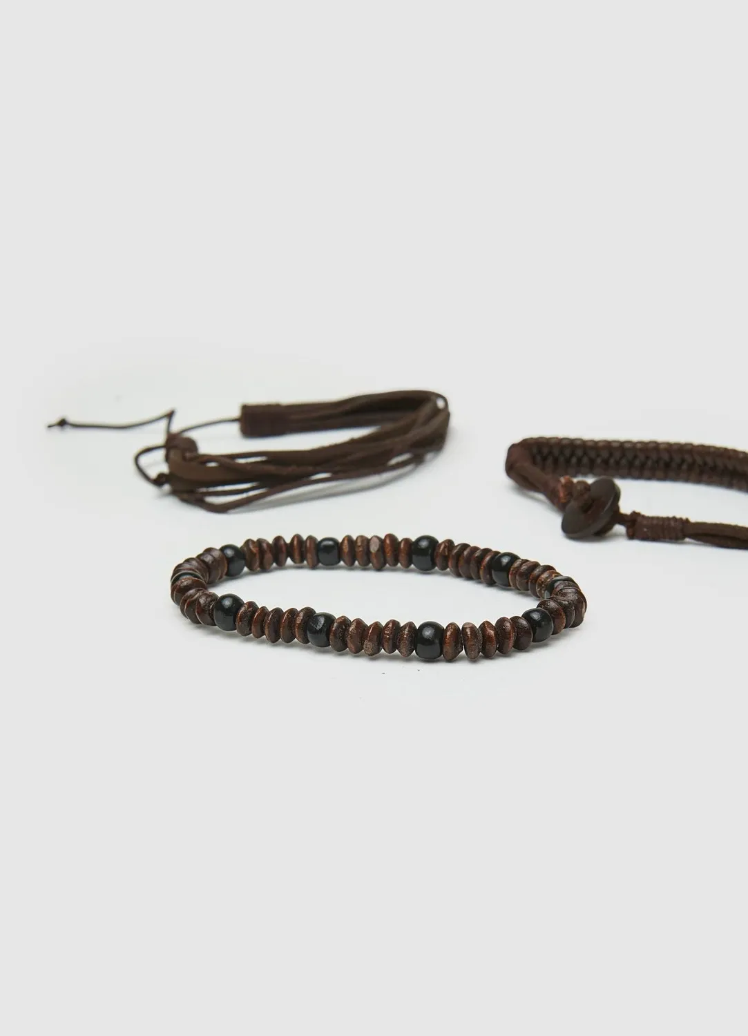 Calliope lot 3 bracelets homme perles réglables