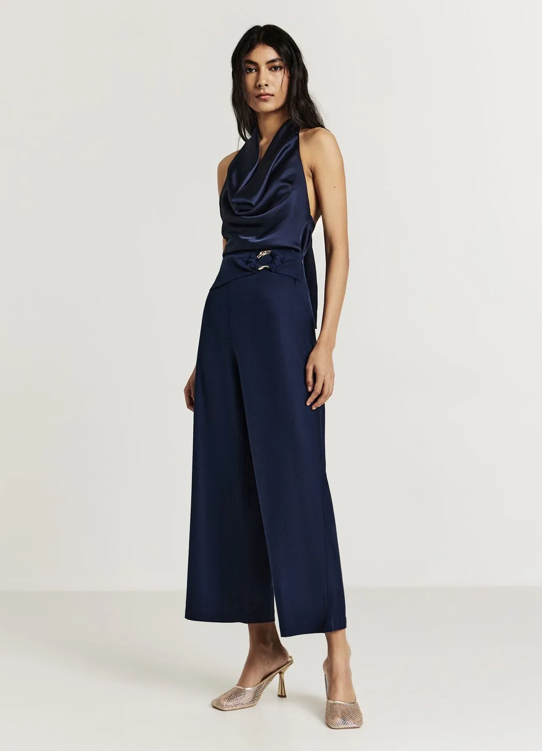 Calliope top sciallato simil satin femme satiné