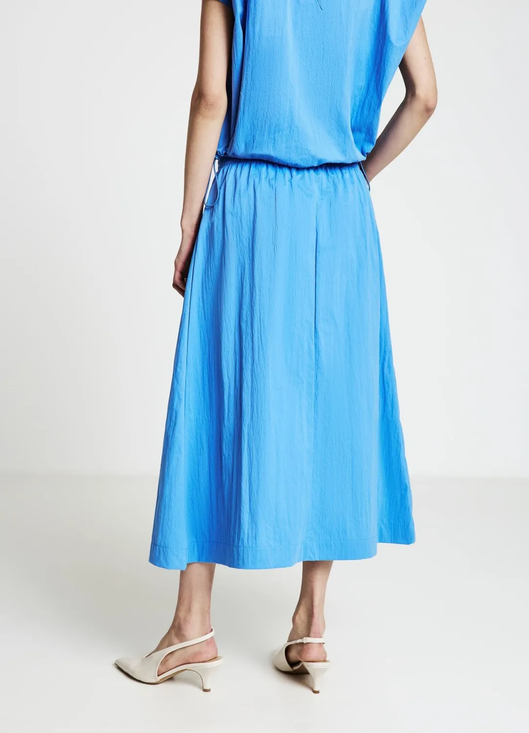 Calliope jupe midi femme unie élastique taille haute