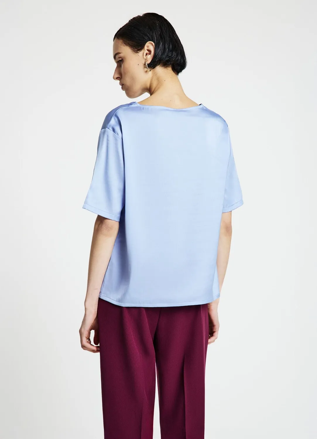 Calliope t-shirt satiné femme col rond uni