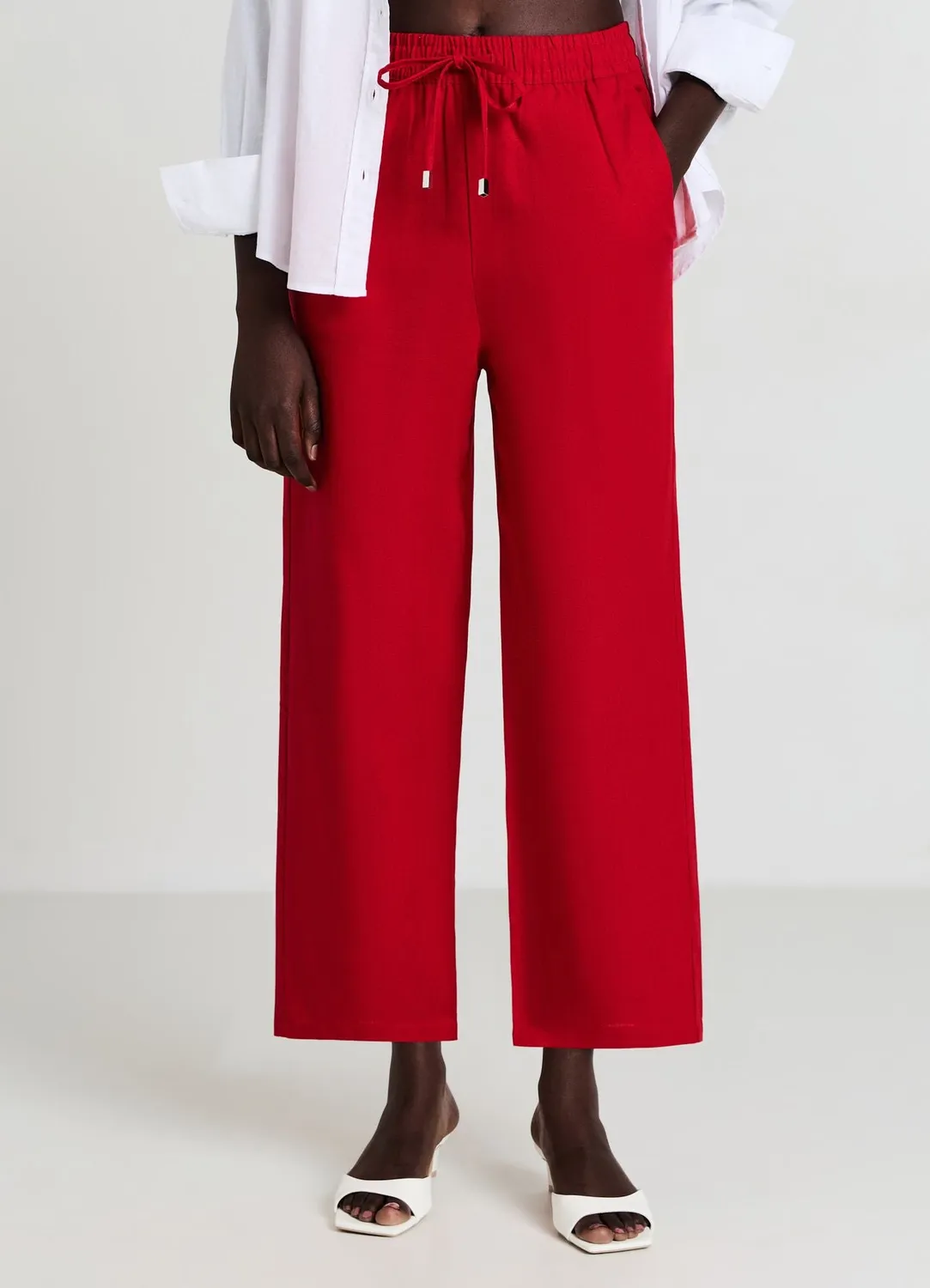 Calliope jogger femme lin uni à cordon