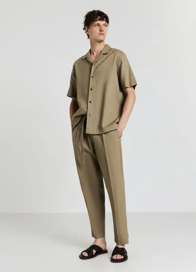 Calliope Pantalone pantalon homme lin ceinture incluse