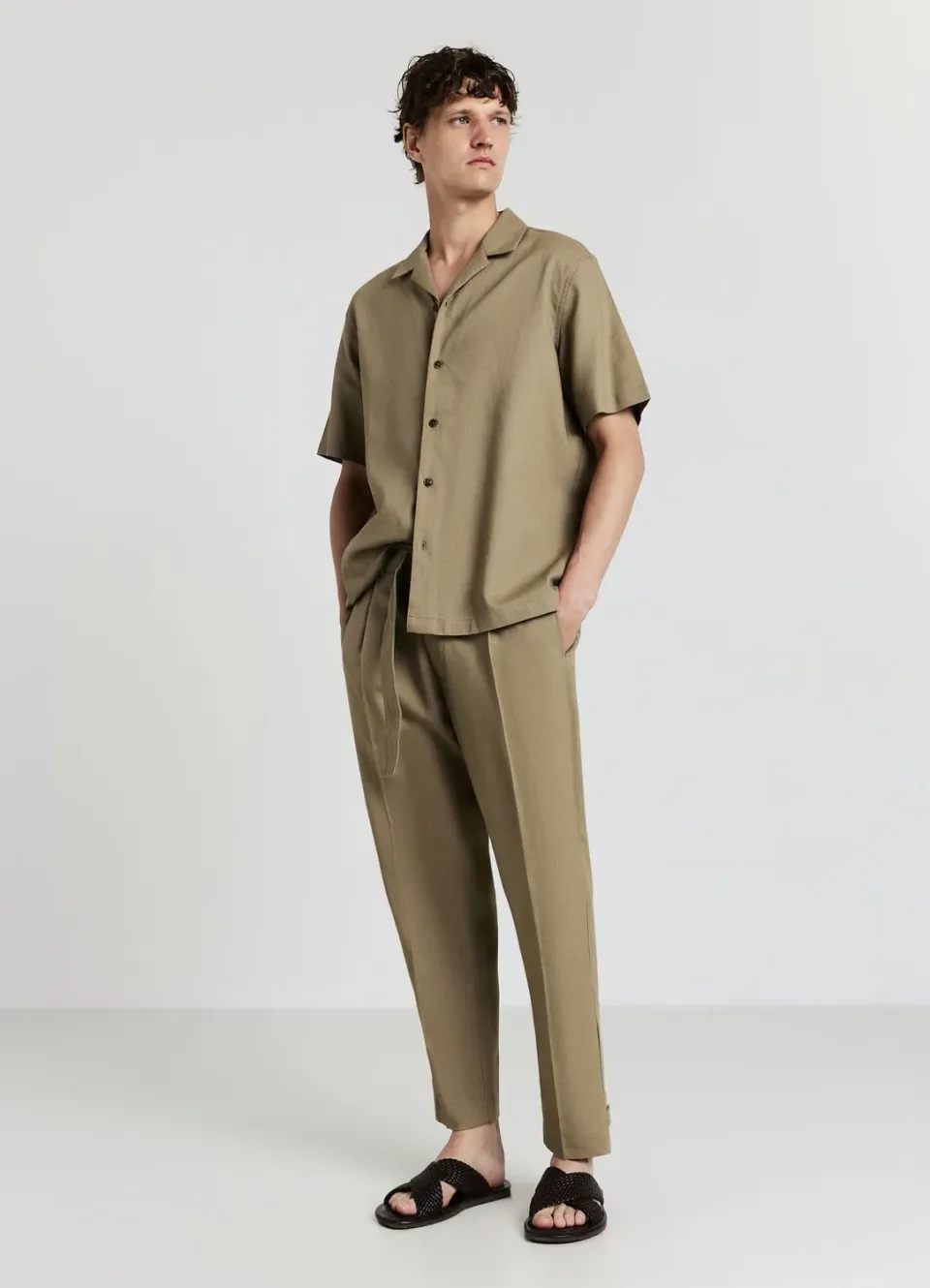 Calliope Pantalone pantalon homme lin ceinture incluse