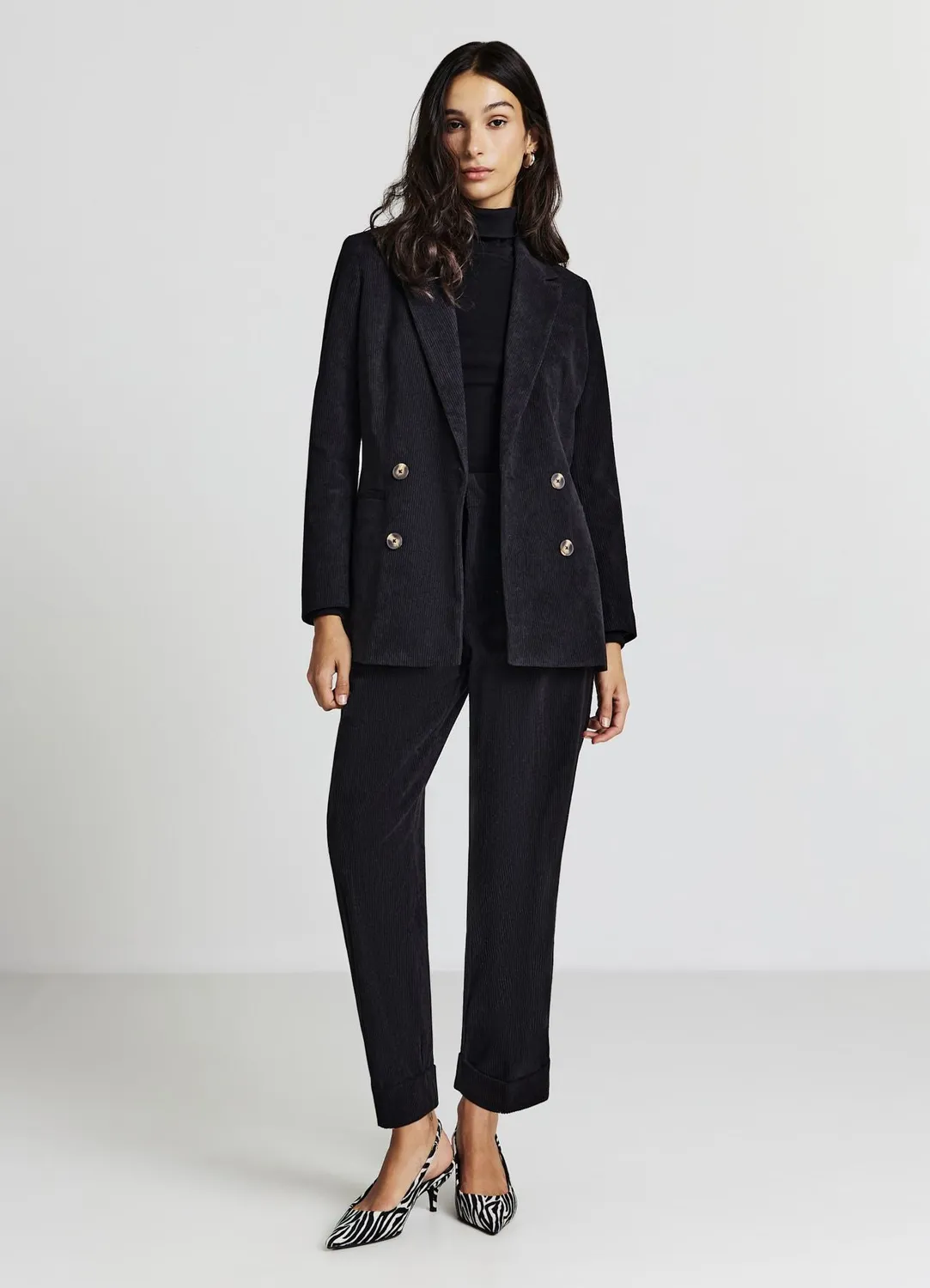 Calliope veste double-boutonnage effet velours femme