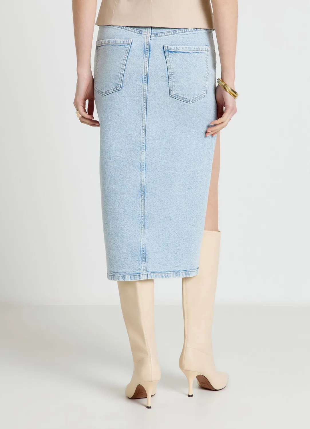 Calliope jupe midi denim fendue droite