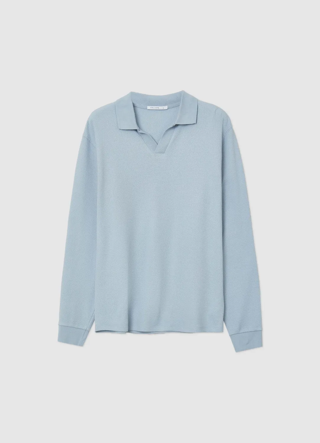 Calliope polo uni manches longues homme coton