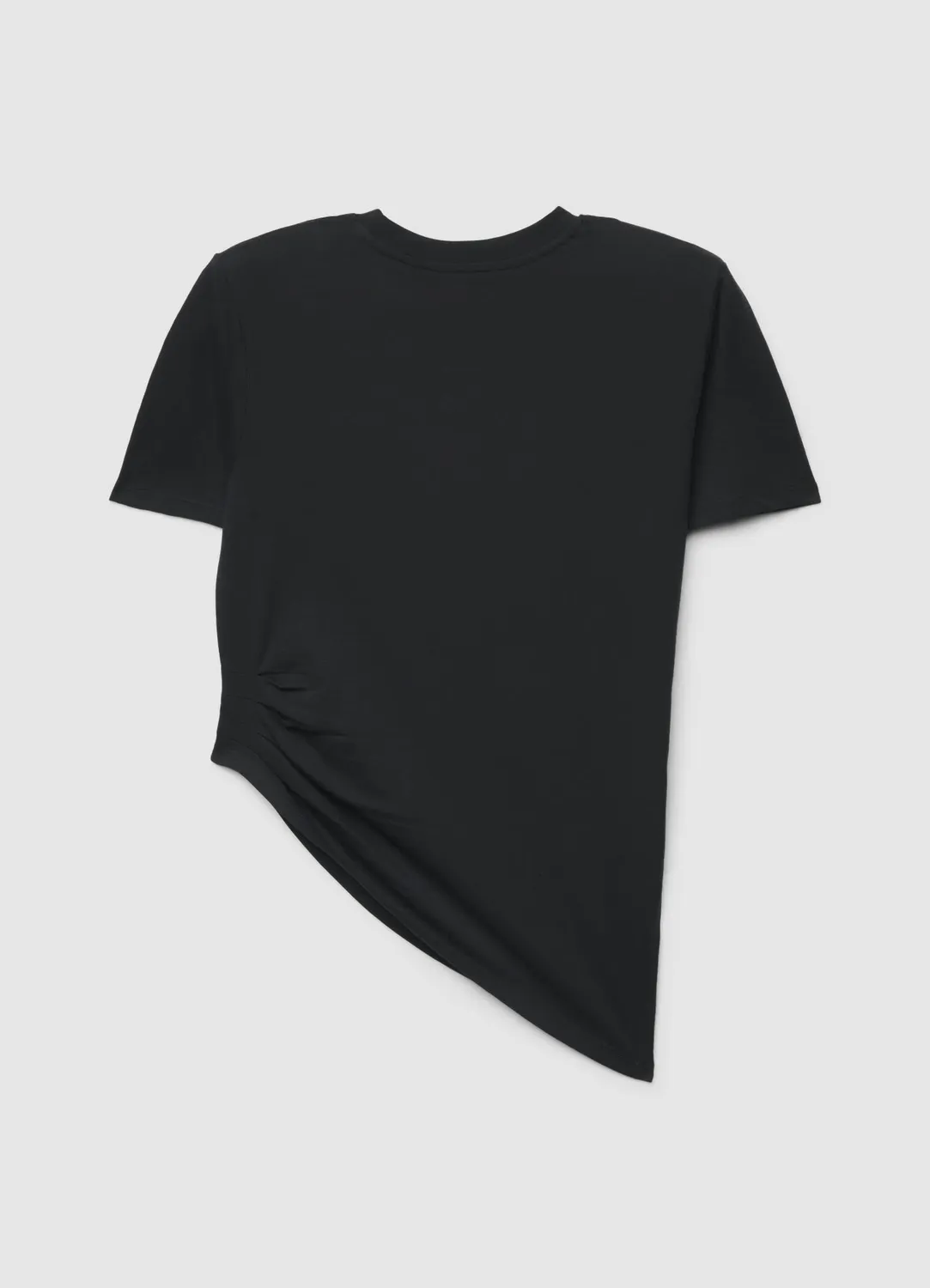 Calliope t-shirt froncé asymétrique femme col rond uni