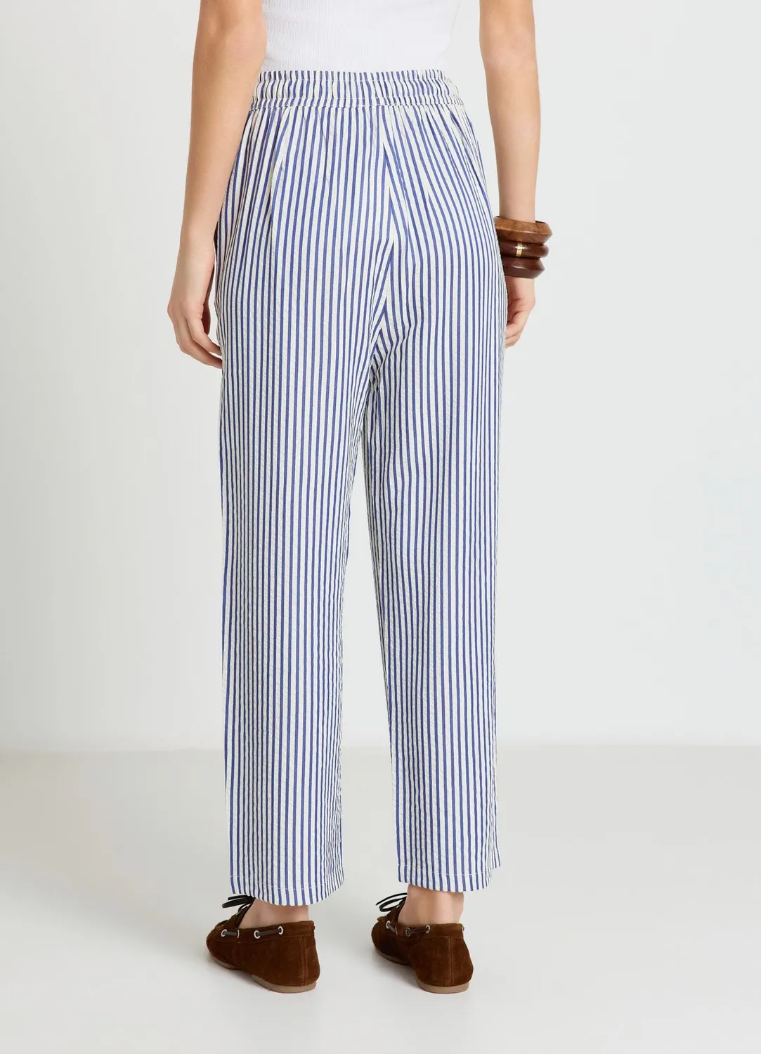 Calliope pantalon jogger rayé crinkle femme
