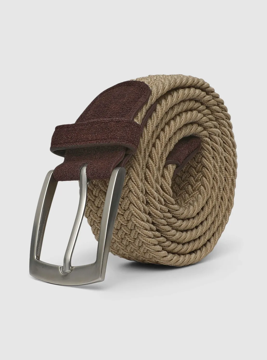 Calliope ceinture tressée homme cuir boucle métal
