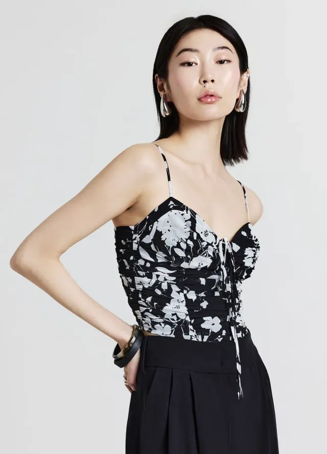 Calliope top bustier femme motifs bretelles fines