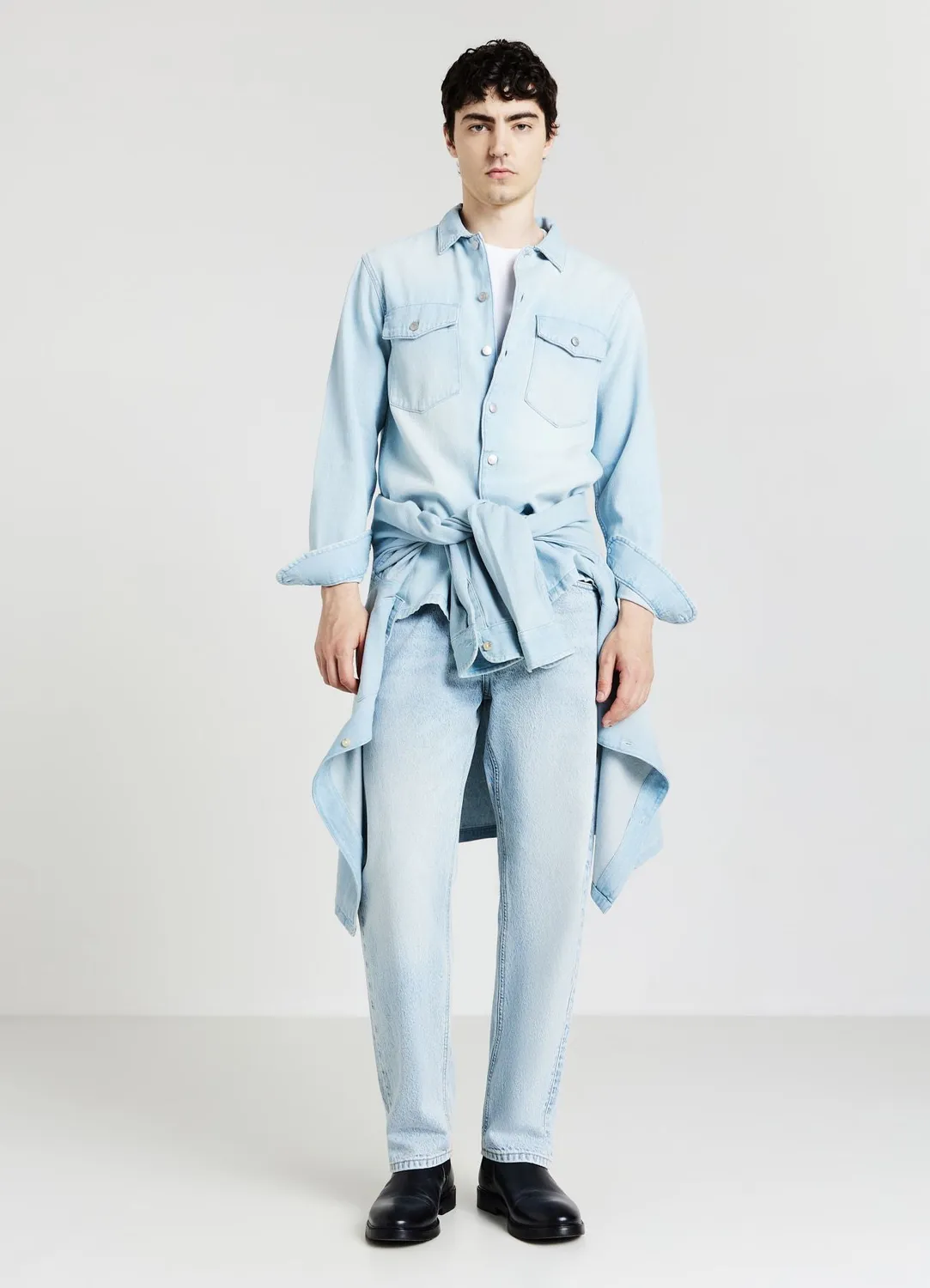 Calliope chemise en jean homme manches longues
