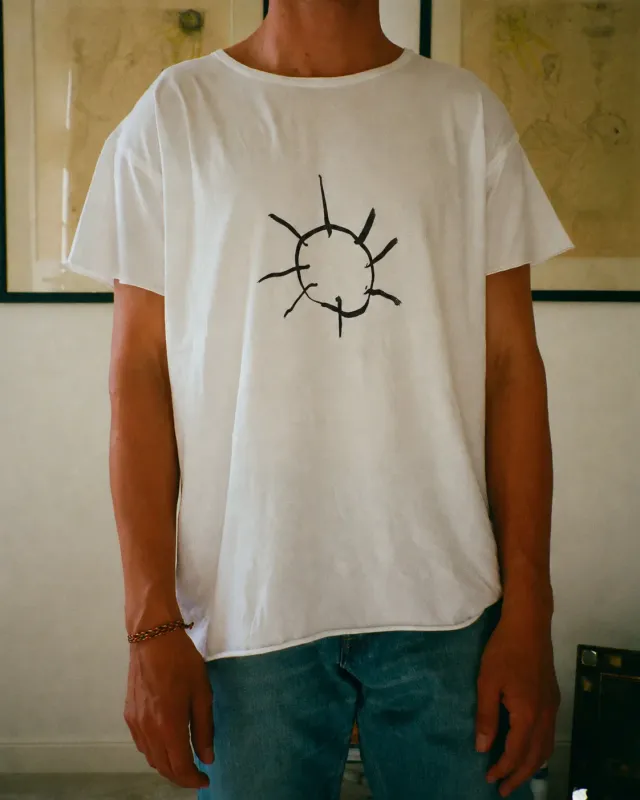 Erevan AJ Sun tee-shirt blanc coton fin homme