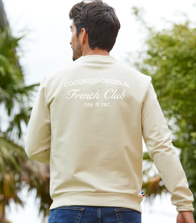 Cocorico French Club Sable sweat homme coton