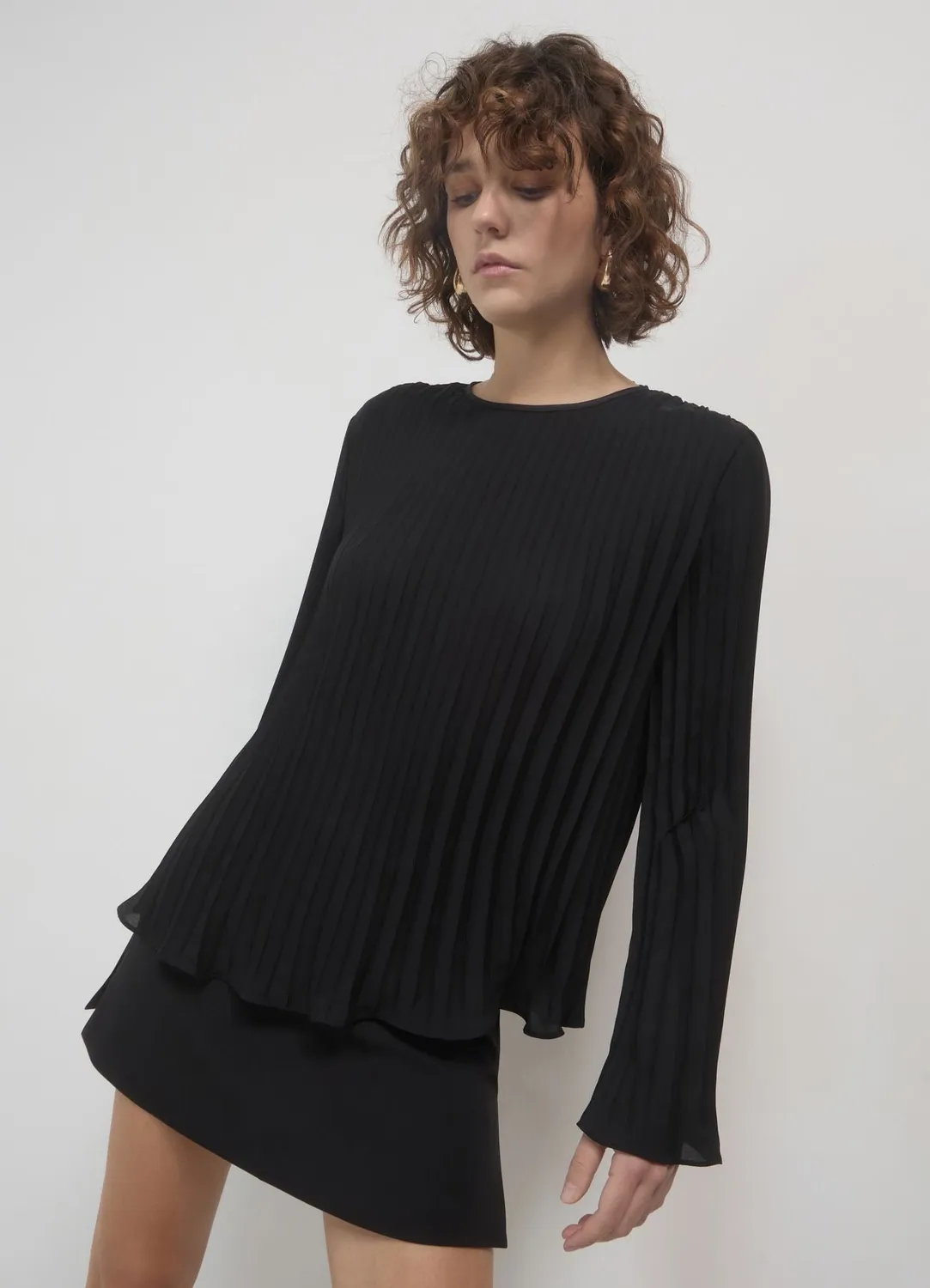 Calliope blouse plissée femme manches longues