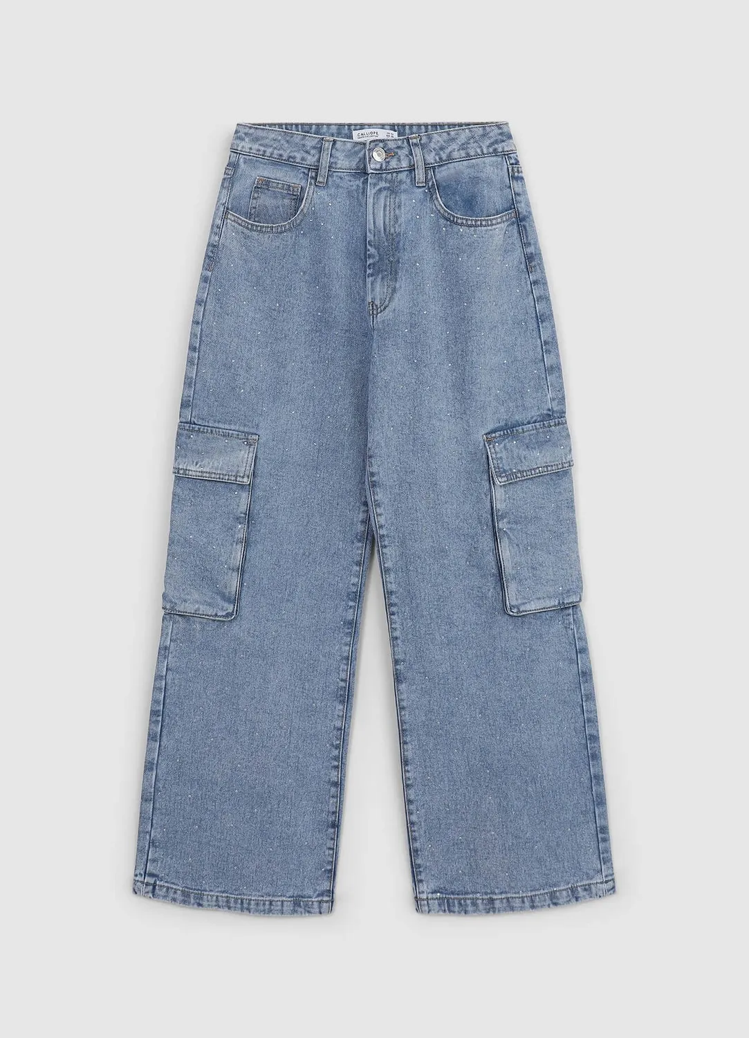 Calliope jean cargo femme regular à strass