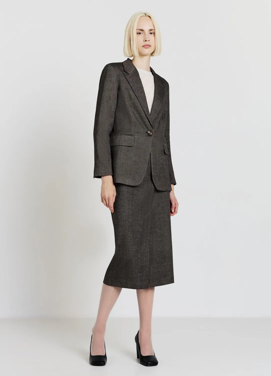 Calliope veste femme simple-boutonnage chevrons