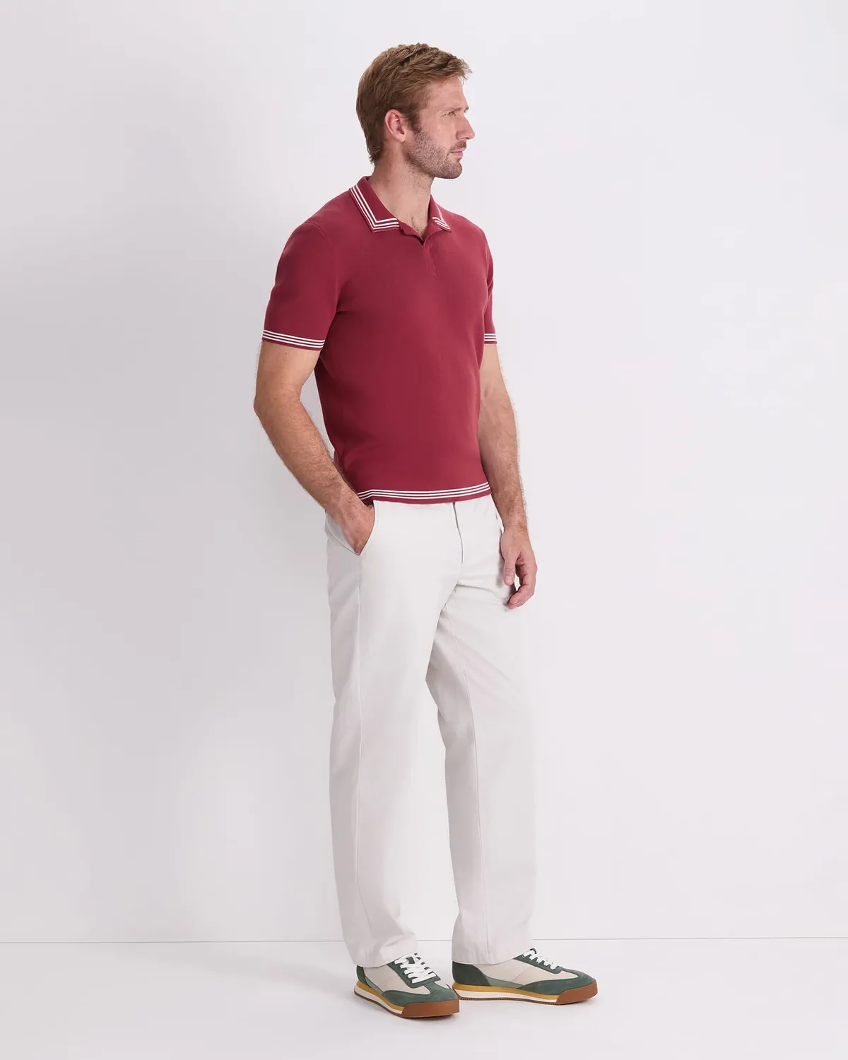 Sportscraft Finnley Knit Polo polo coton rayé homme