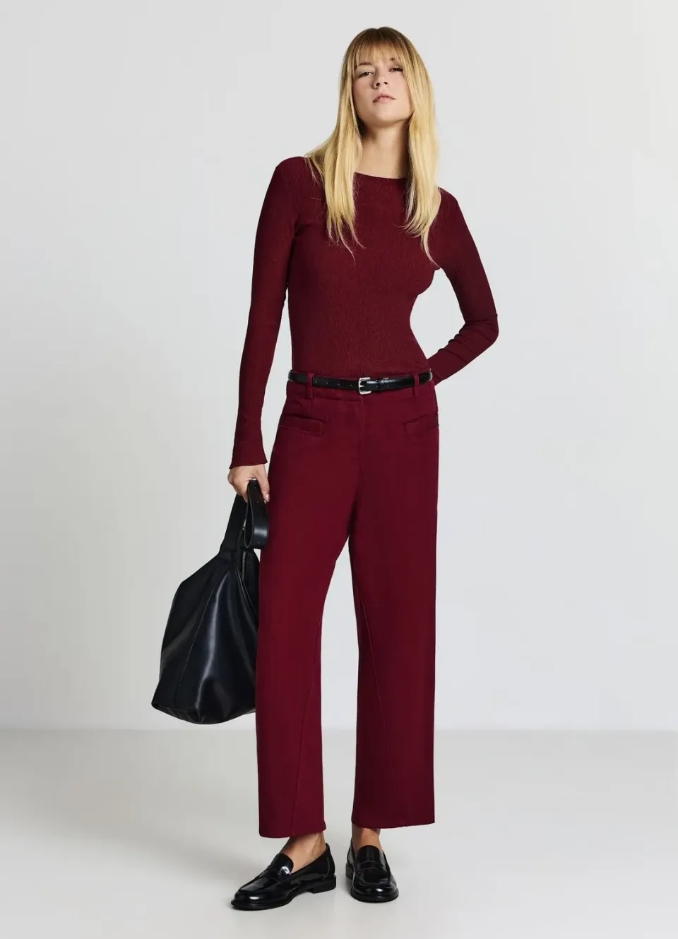 Calliope Pantalon balloon femme taille haute long