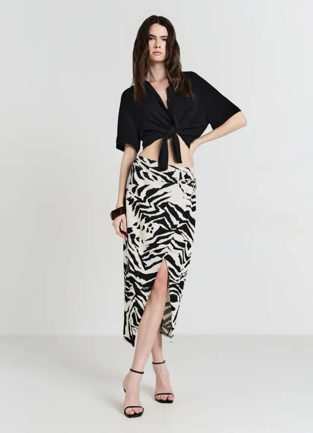 Calliope chemise nouée manches courtes femme