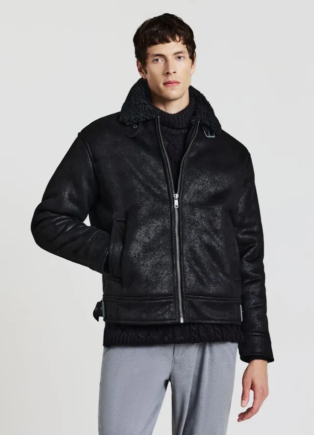 Calliope Blouson effet mouton blouson col à boucle
